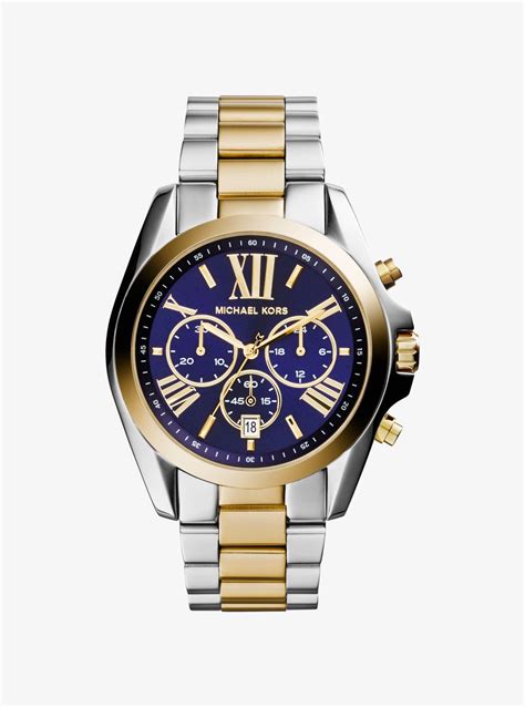 michael kors two tone bradshaw bracelet watch|Michael Kors oversized bradshaw watch.